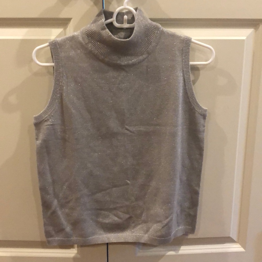 Silver Metallic sleeveless sweater